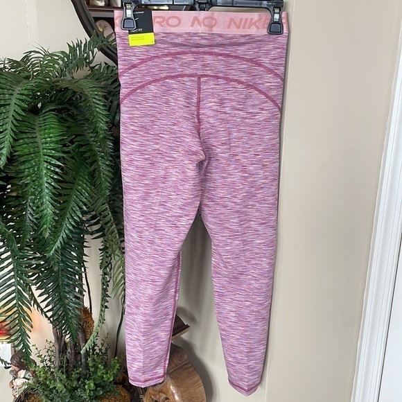Brand New Nike Pro Dri-Fit Tight Fit Crop Length Training Pink Multi Leggings - Picture 8 of 13